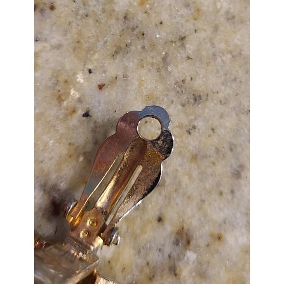 Donald Stannard Black White Gold Large Chunky Enamel Clip Earrings Half Hoop - Picture 7 of 14